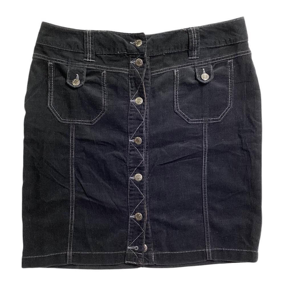 Free people curdoroy skirt size 12 black